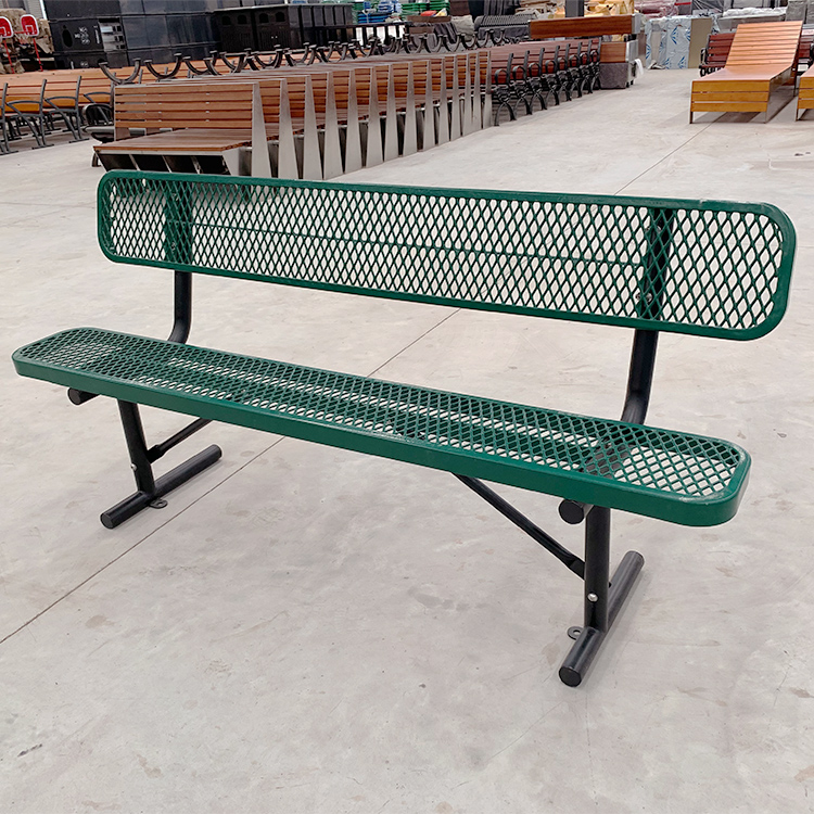 6 ft Thermoplastic Coated Expanded Metal Benches