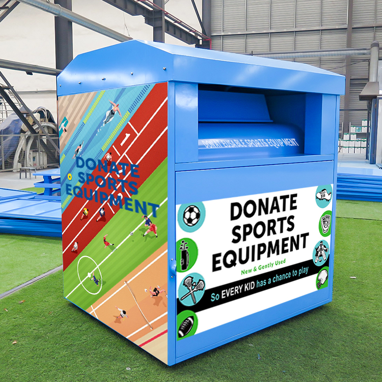 	 Large Capacity Charity Metal Clothes Donation Bin With Lock