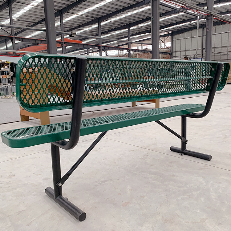 6 ft Thermoplastic Coated Expanded Metal Benches