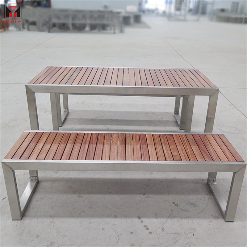 Rectangular Commercial Wood Outdoor Picnic Tables for Park 10