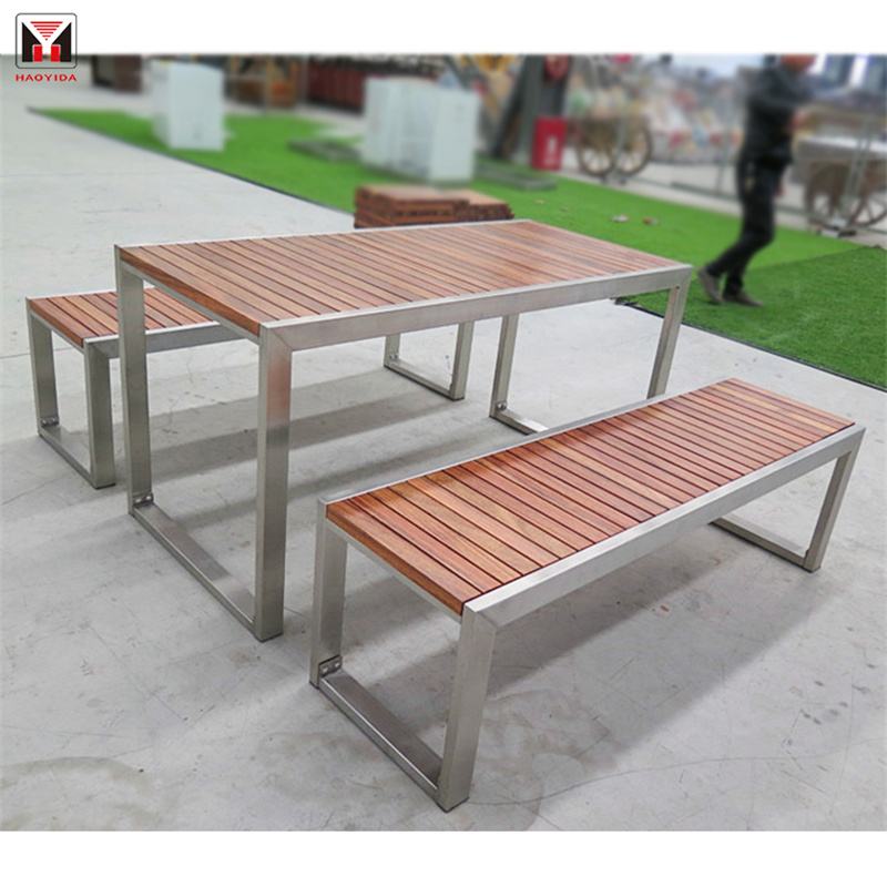 Rectangular Commercial Wood Outdoor Picnic Tables for Park9
