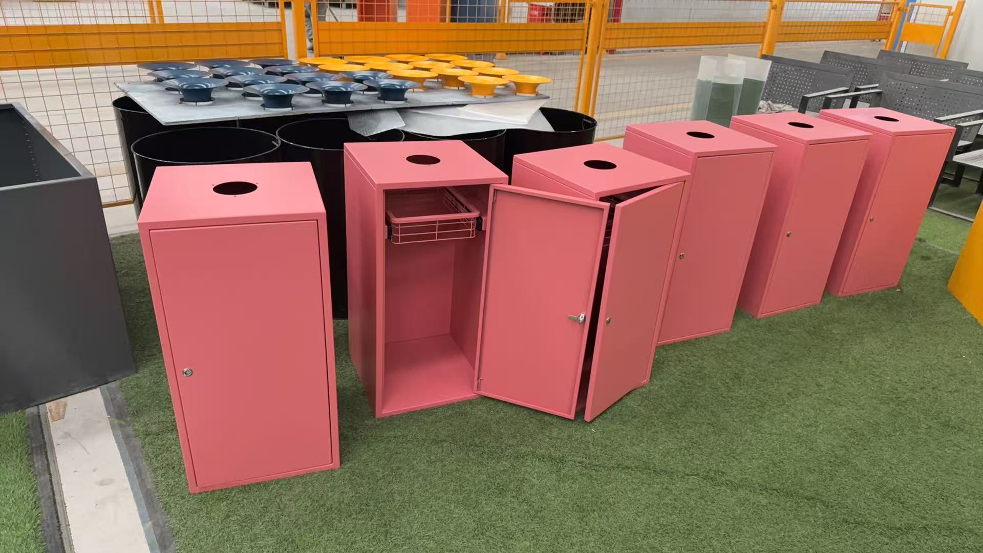 outdoor trash can