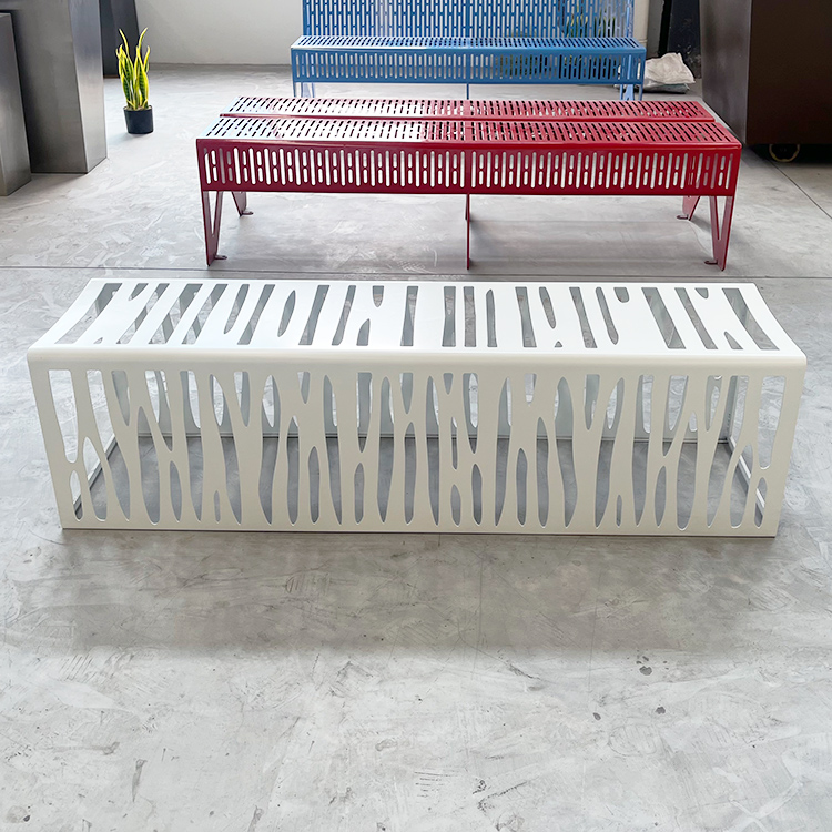 Wholesale Commercial Outdoor Park Benches Outside Backless Metal Bench2