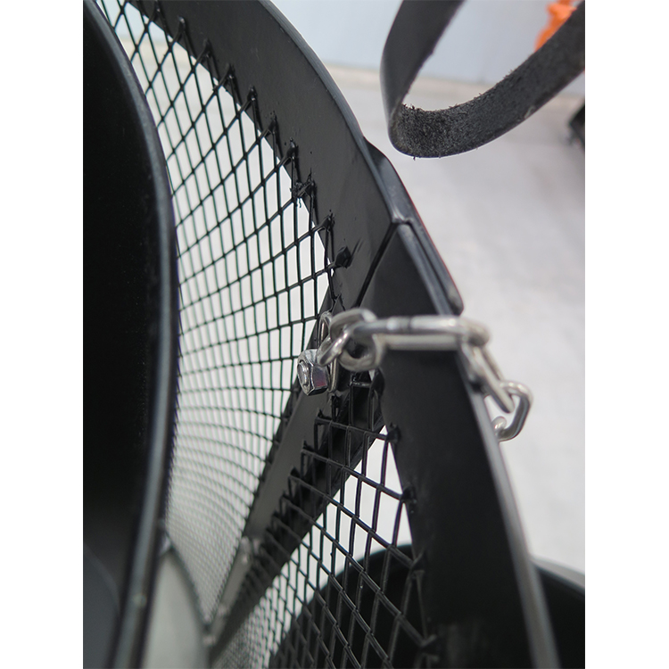 Round Mesh Metal Commercial Outdoor Trash Bin Black With lid7