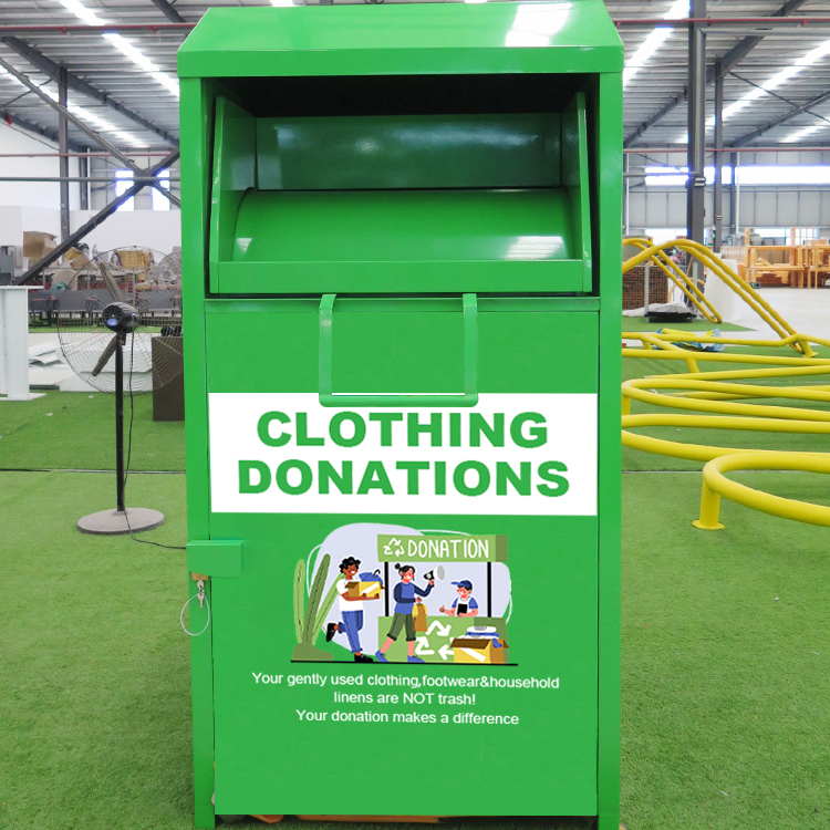 Metal Clothing donation drop off box Factory wholesale