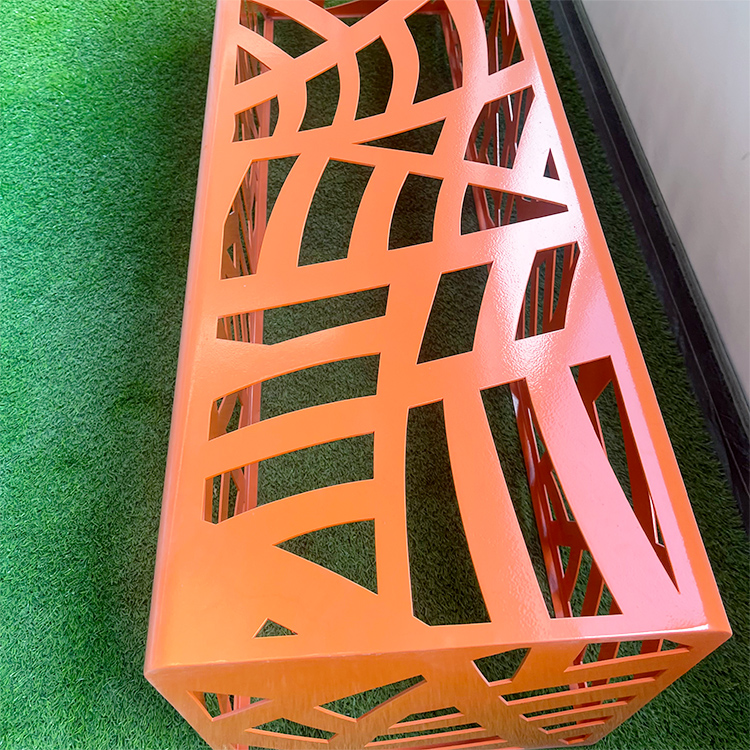 New Design Perforated Backless Metal Outdoor Bench