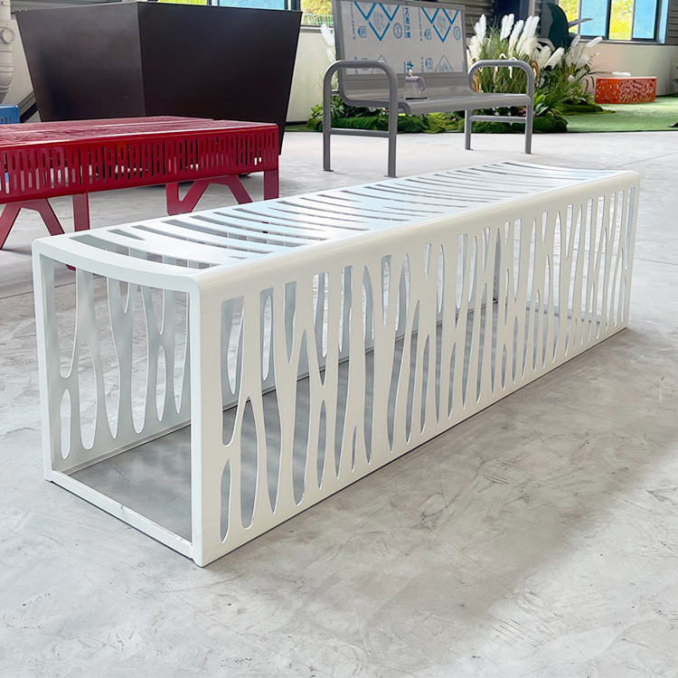 Wholesale Commercial Outdoor Park Benches Outside Backless Metal Bench 2