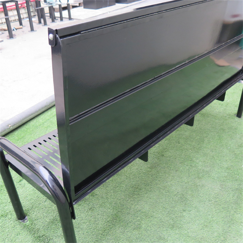 2.0 meters Black Commercial Steel Advertising Benches For Park Street 3