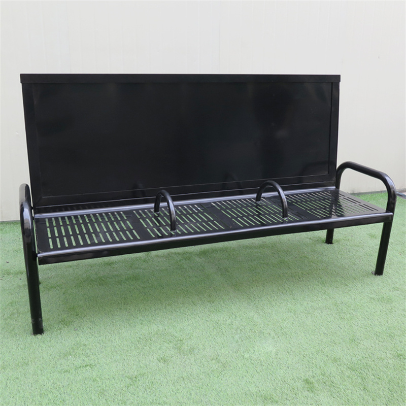 2.0 meters Black Commercial Steel Advertising Benches For Park Street 