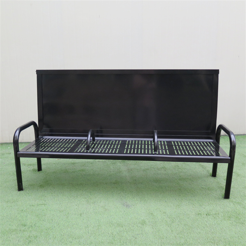 2.0 meters Black Commercial Steel Advertising Benches For Park Street 2