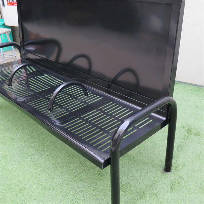 2.0 meters Black Commercial Steel Advertising Benches For Park Street 1