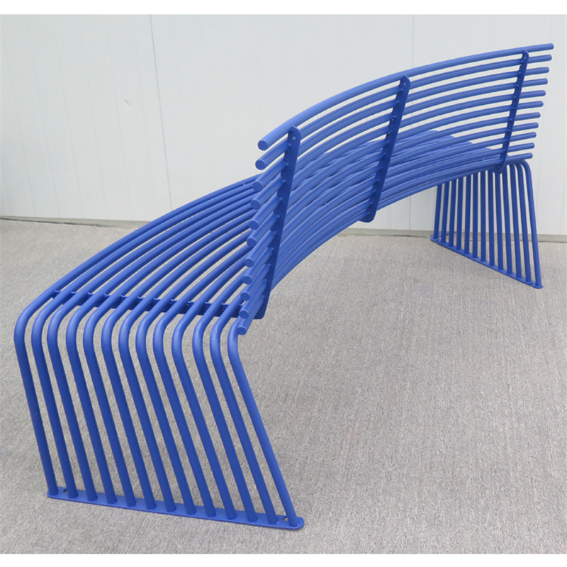 1.8 Meters Modern Design Blue Park Metal Curved Bench 12