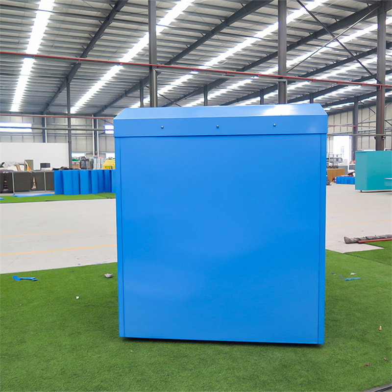 Large Capacity Metal Clothes Donation Drop Box Blue 7