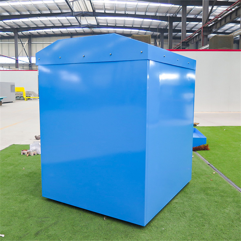 Large Capacity Metal Clothes Donation Drop Box Blue 5