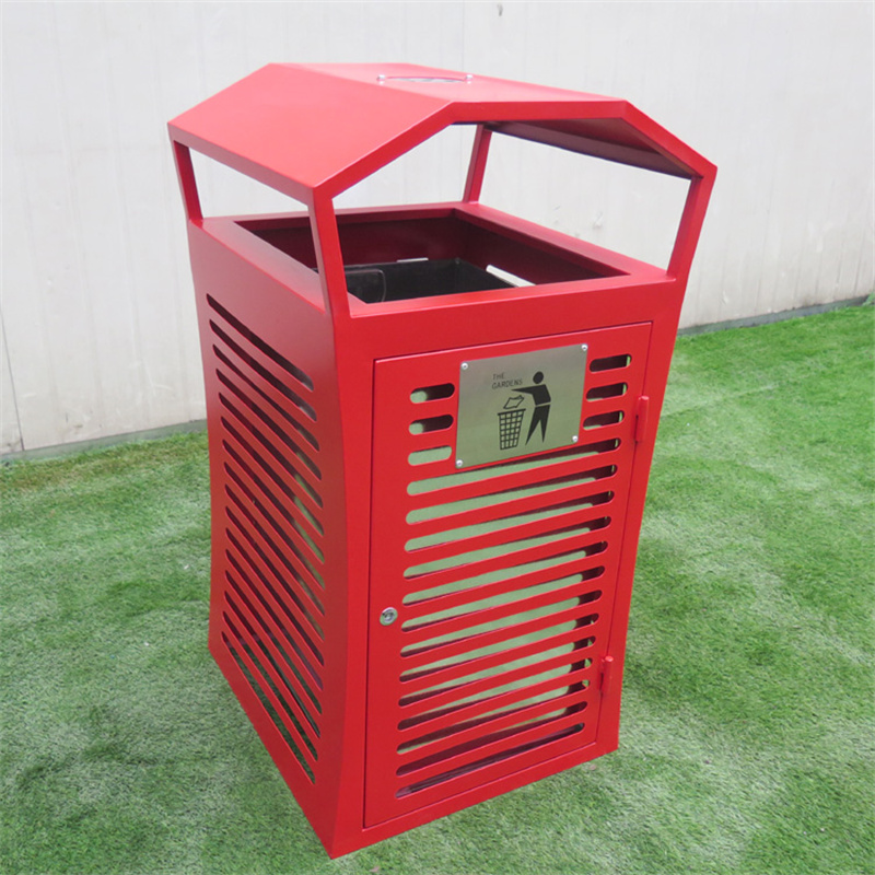 Factory Wholesale Park Street Steel Litter Bins For Urban Outdoor 9