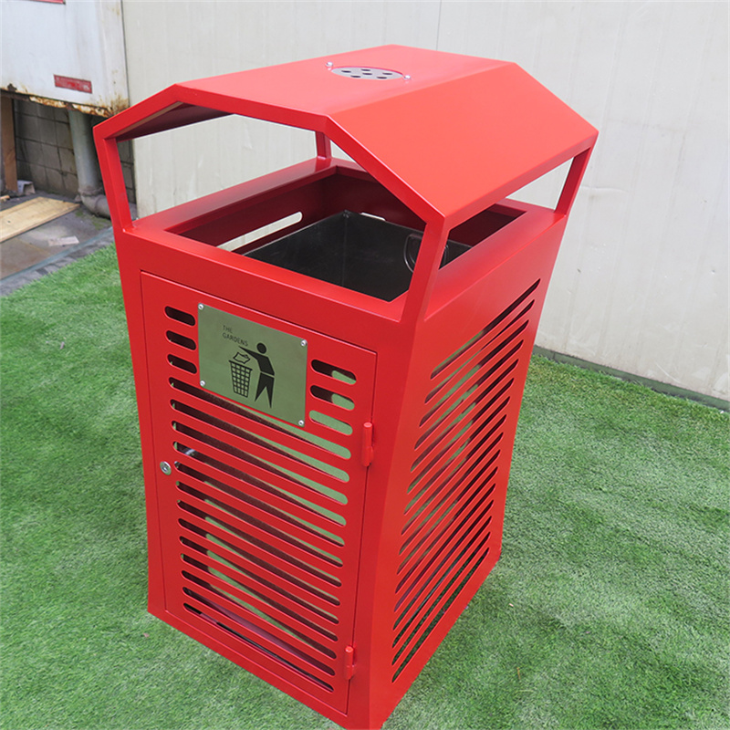 Factory Wholesale Park Street Steel Litter Bins For Urban Outdoor 8