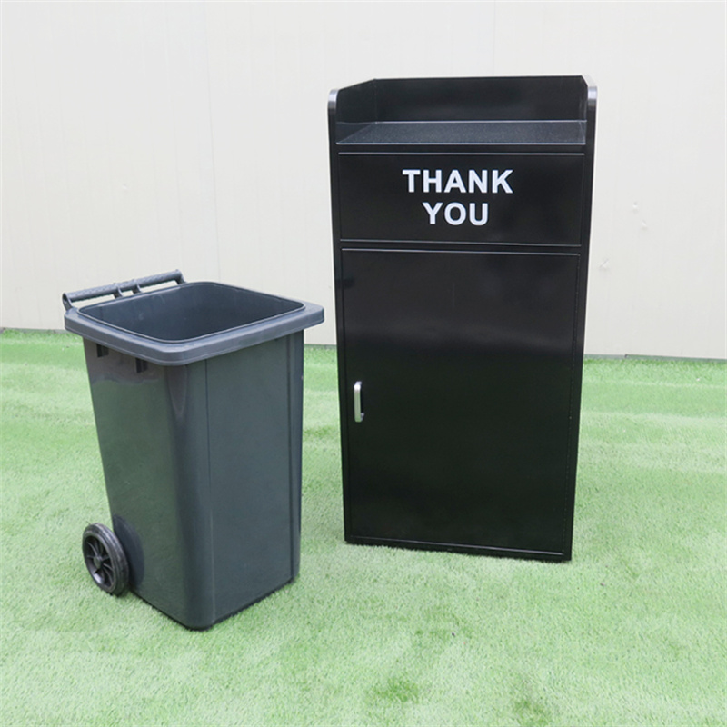 Metal Trash Receptacle With Tray Holders For Restaurant 8