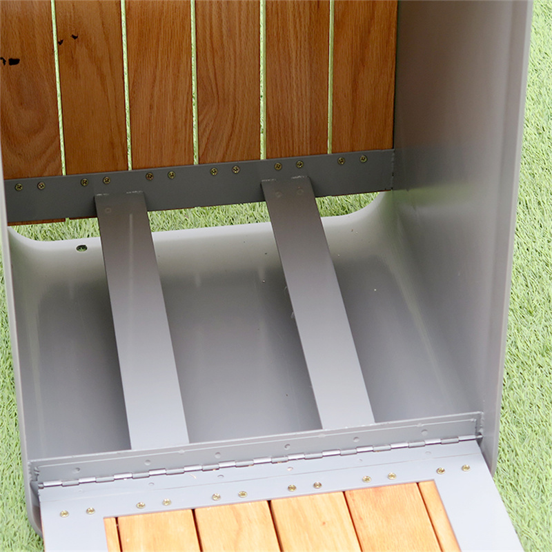 Custom Wooden Litter Bin With Ashtray Park Street Furniture Manufacturer 13
