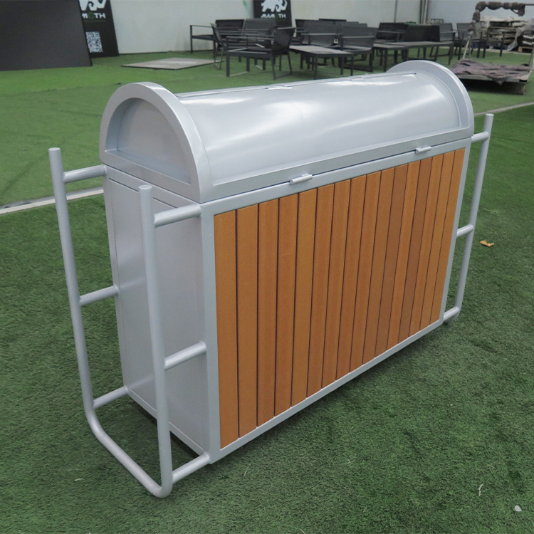 outdoor trash can