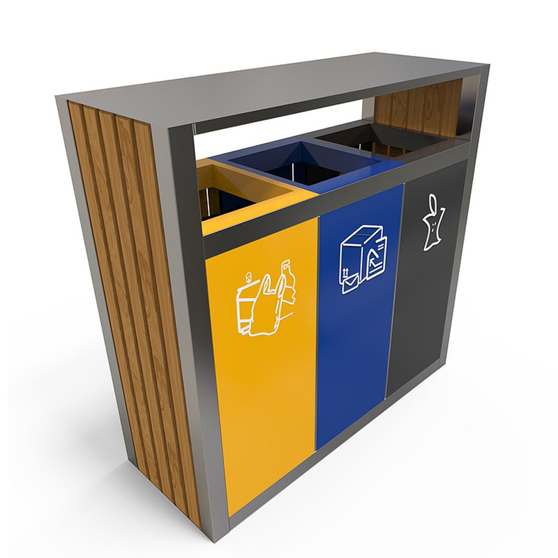 4-Compartments Waste Recycling Bin Outdoor 15