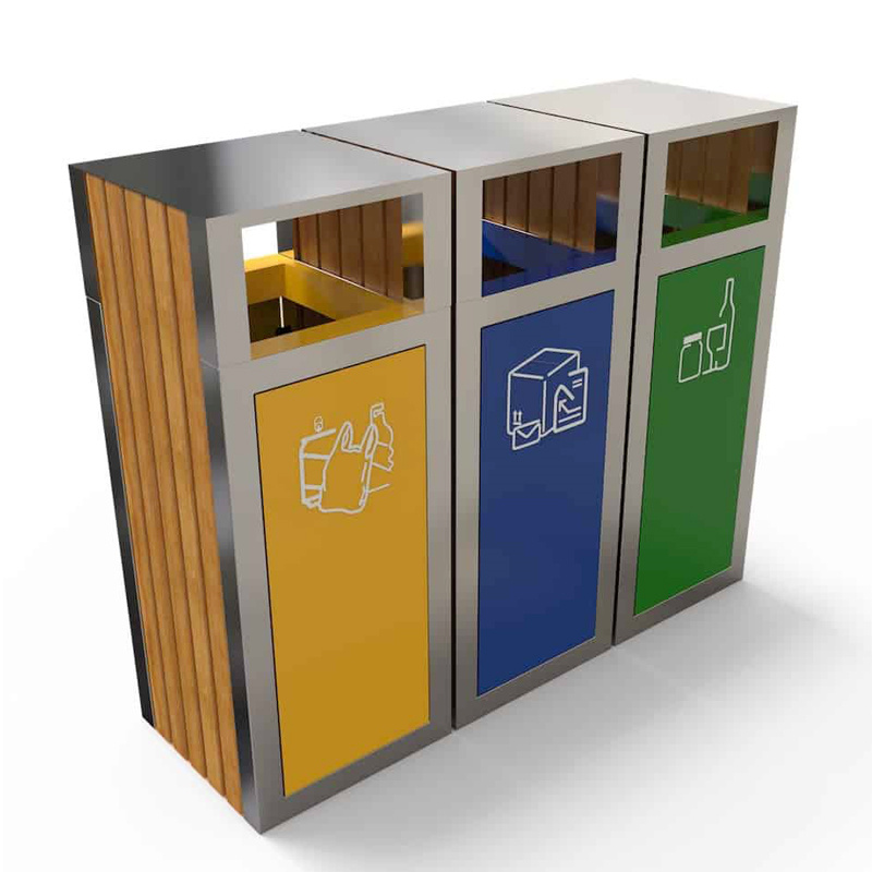 4-Compartments Waste Recycling Bin Outdoor 5