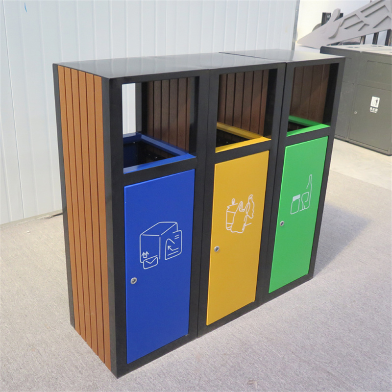 4-Compartments Waste Recycling Bin Outdoor 