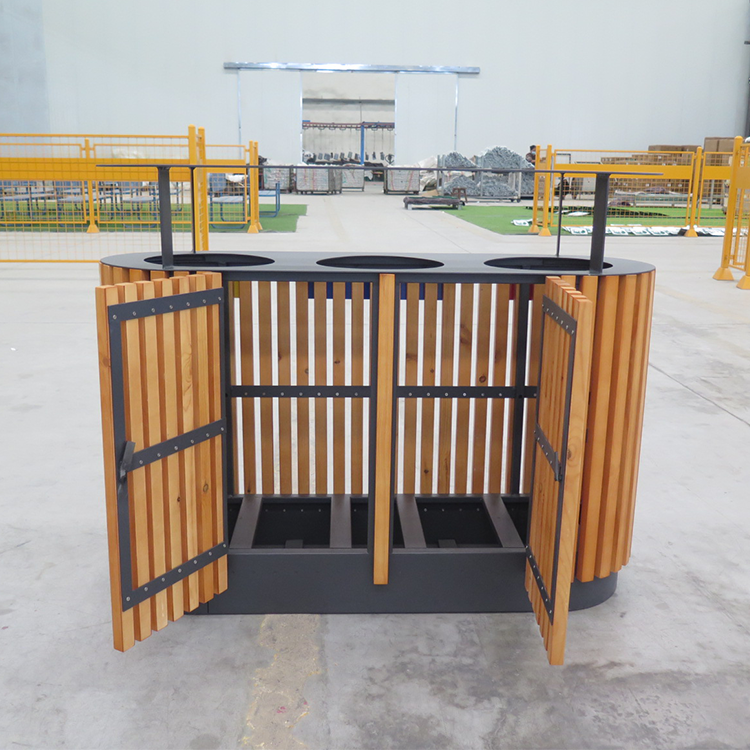 outdoor trash can
