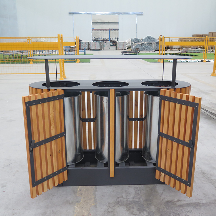 outdoor trash can
