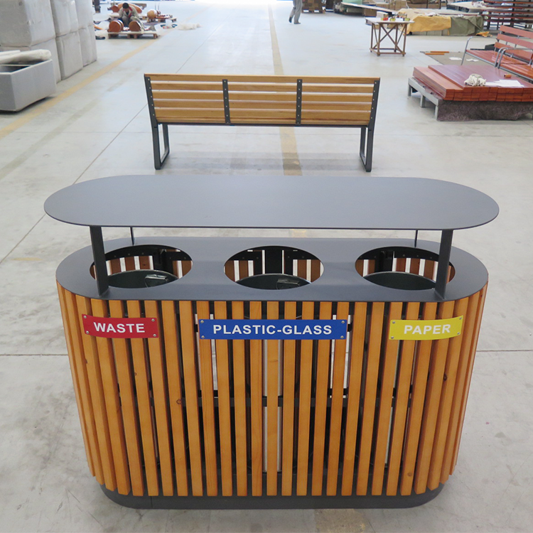 outdoor trash can