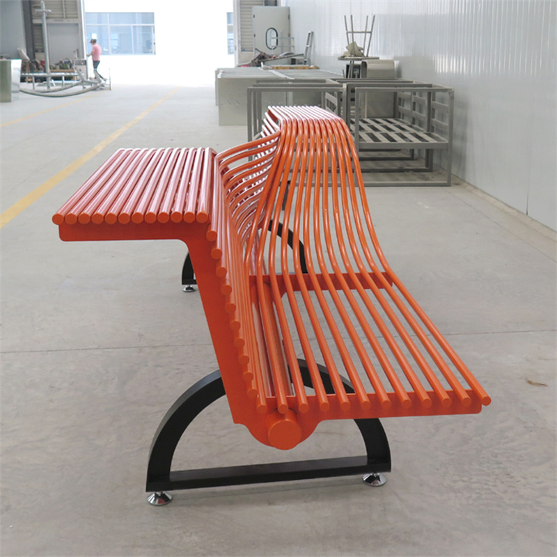 Custom Modern Design Public Park Street Stainless Steel Long Bench Seat 