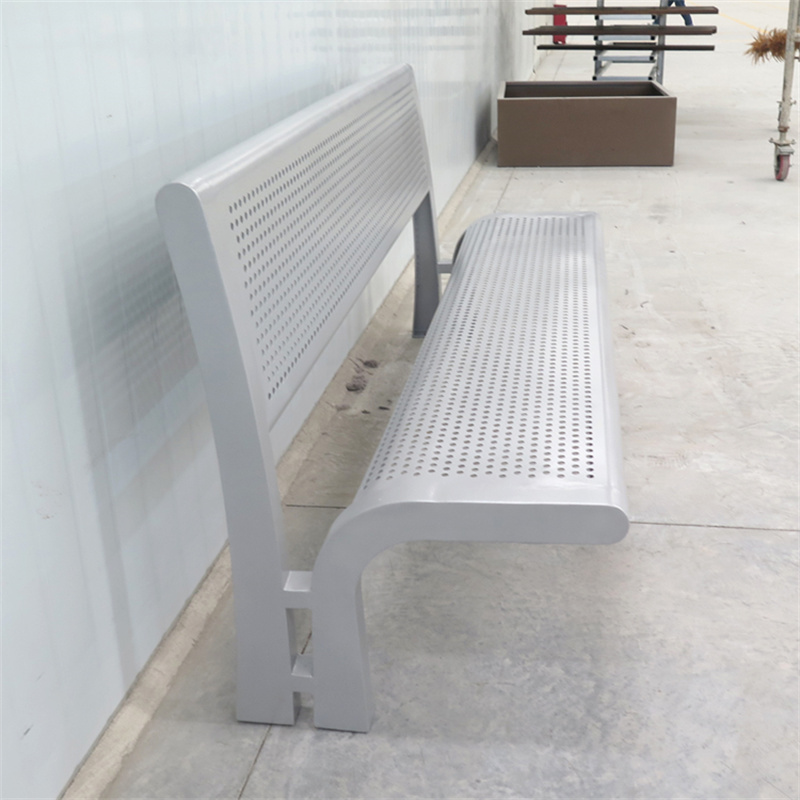 Outdoor Public Leisure Commercial Stainless Steel Park Bench Modern Design 4