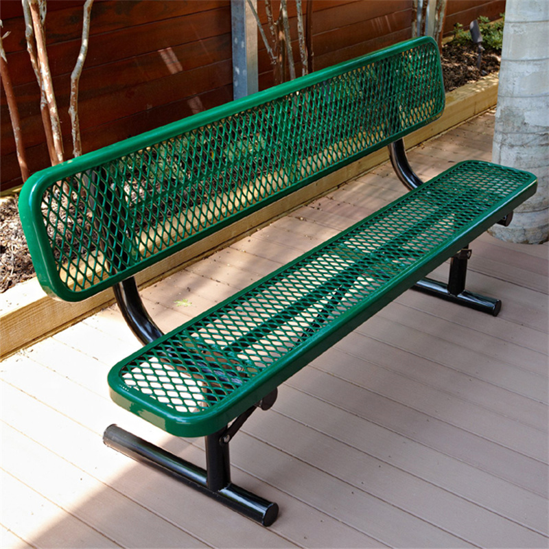 6ft Thermoplastic Coat Expanded Metal Long Park Outdoor Benches 9
