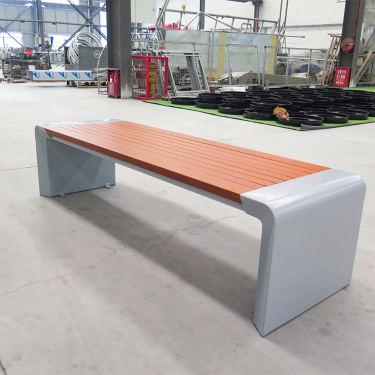 Outdoor Street Furniture Modern Wood Park Benches Without Back3