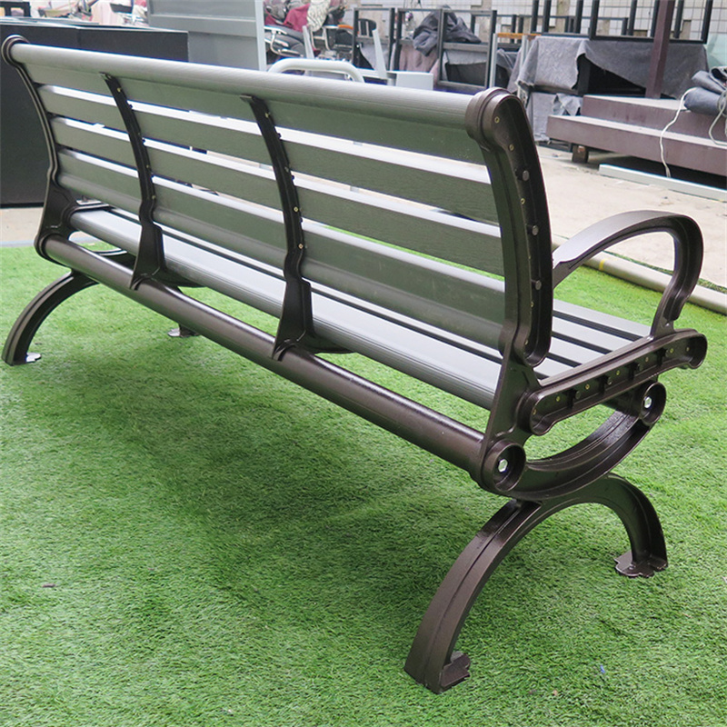 Outdoor Garden Plastic Wood Bench With Aluminium legs 1