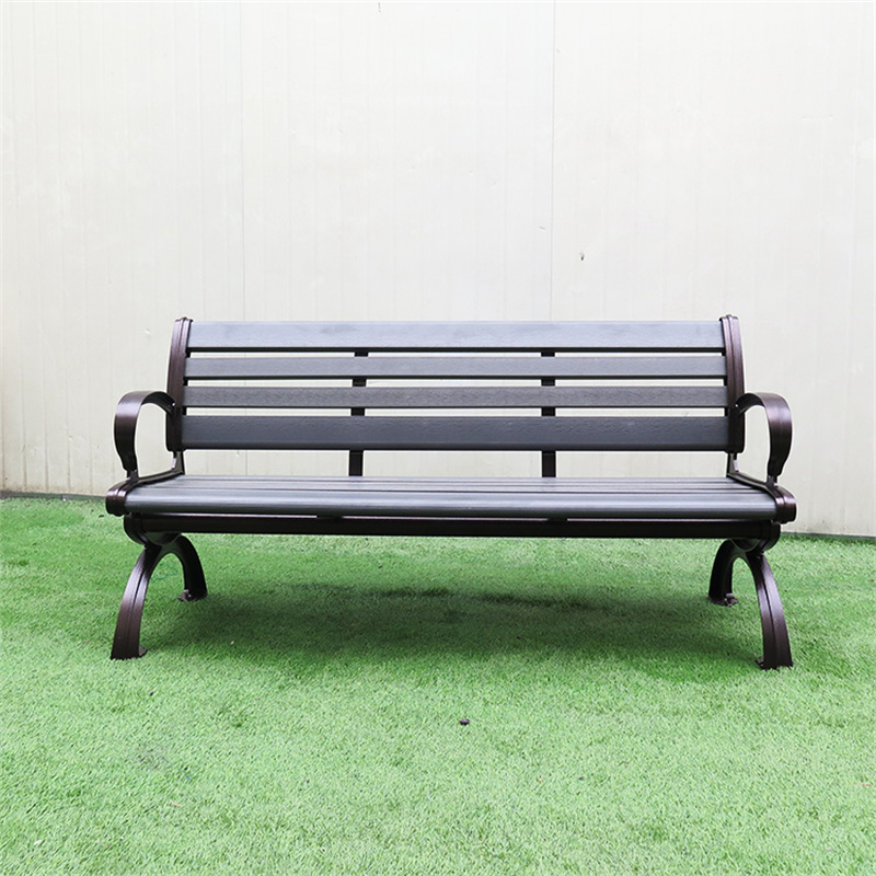 Outdoor Garden Plastic Wood Bench With Aluminium legs 3