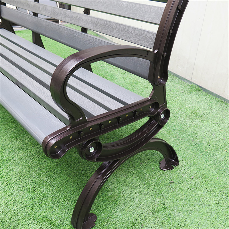 Outdoor Garden Plastic Wood Bench With Aluminium legs 4