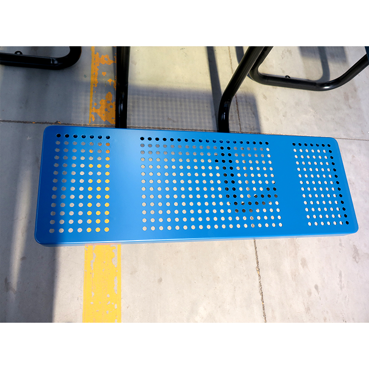 HPIC220523 Square Metal Picnic Table With 4 Seat Outdoor Street Furniture (5)