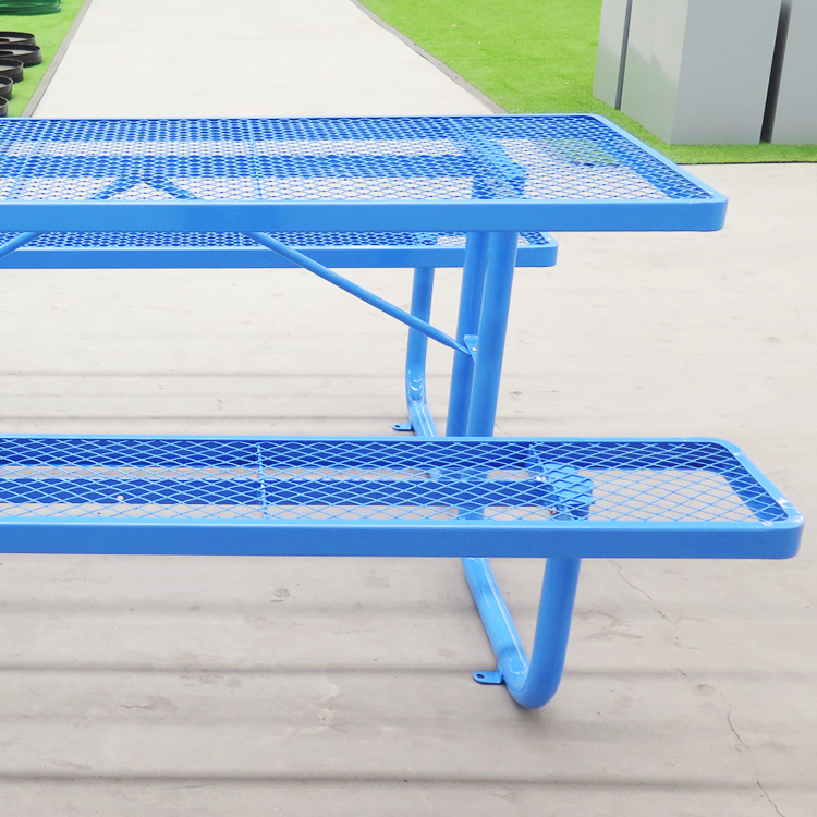 HPIC35  6' Rectangular Portable Picnic Table Extendable Steel Thermoplastic Commerical (12)
