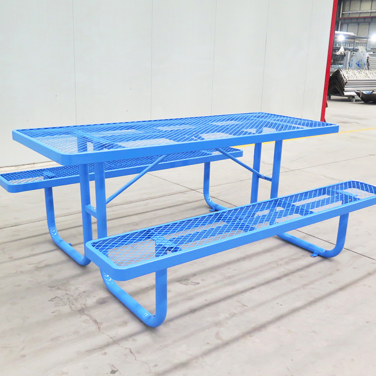 HPIC35  6' Rectangular Portable Picnic Table Extendable Steel Thermoplastic Commerical (15)
