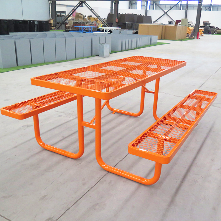 HPIC35  6' Rectangular Portable Picnic Table Extendable Steel Thermoplastic Commerical (28)
