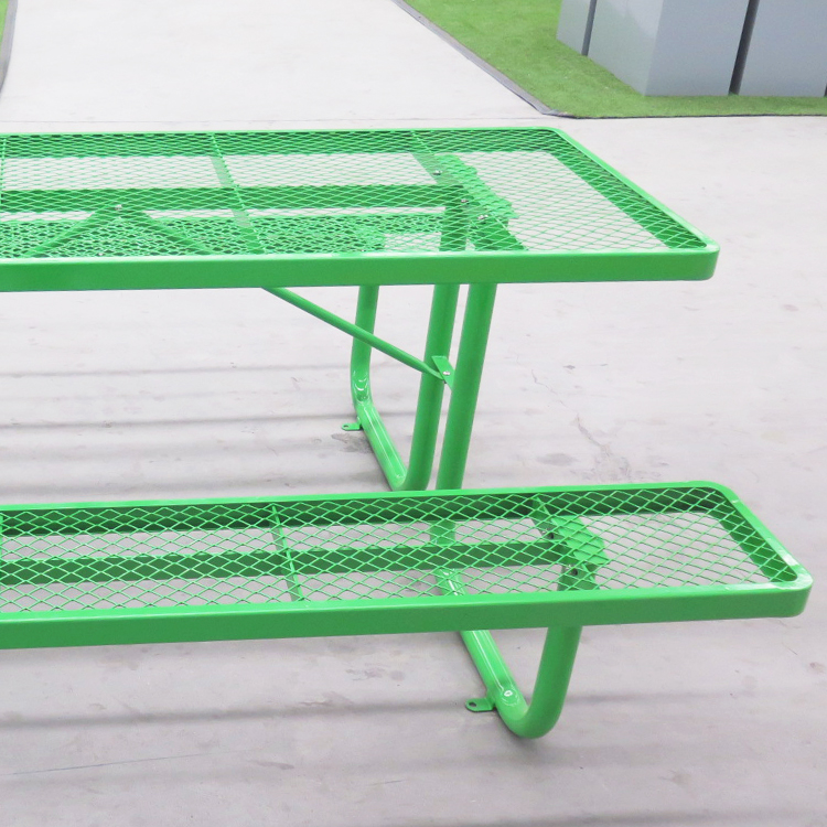 HPIC35  6' Rectangular Portable Picnic Table Extendable Steel Thermoplastic Commerical (3)