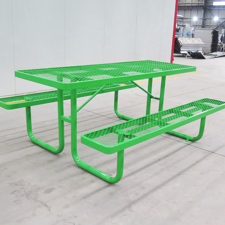 HPIC35  6' Rectangular Portable Picnic Table Extendable Steel Thermoplastic Commerical (6)