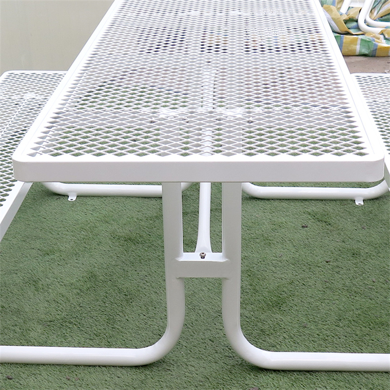  6' Rectangular Portable Picnic Table Extendable Steel Thermoplastic Commerical 21