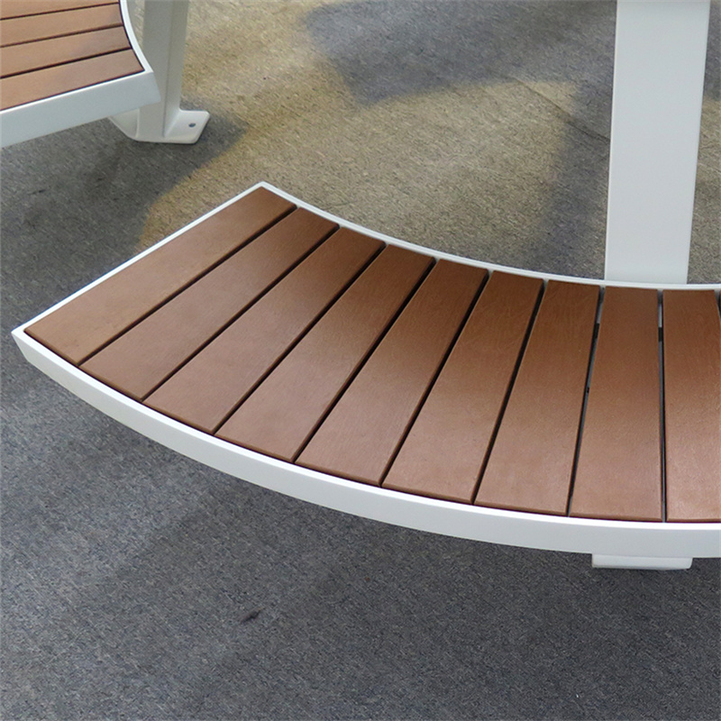 Custom Outdoor Park Street Contemporary Design Round Picnic Table With Umbrella Hole 6