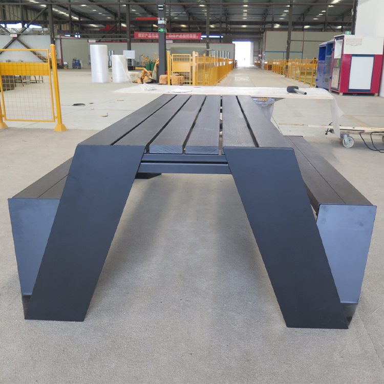 Weatherproof commercial-grade integrated picnic table for park landscaping