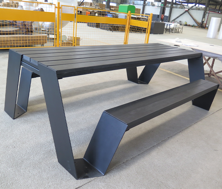 Geometric design outdoor dining table for modern urban infrastructure
