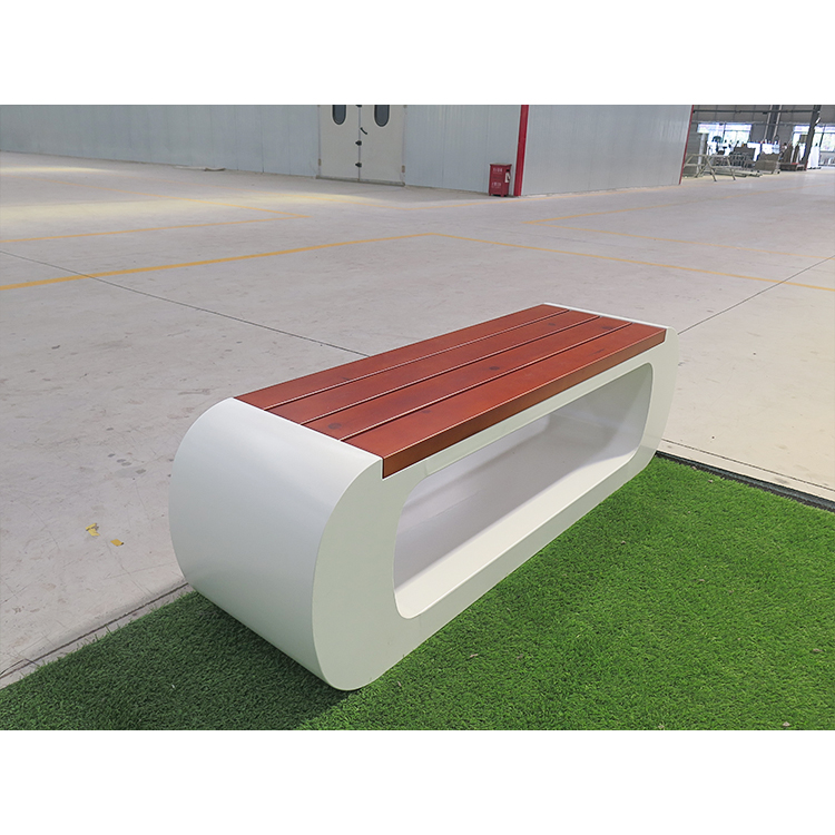 Minimalist contemporary outdoor bench for commercial plazas, office courtyards, and modern landscape seating.