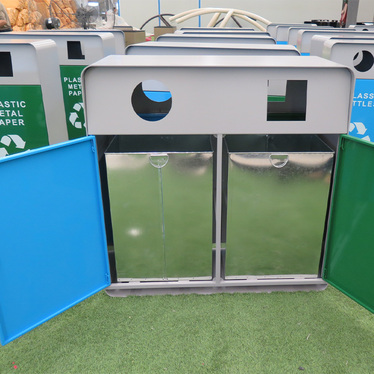 outdoor  trash can