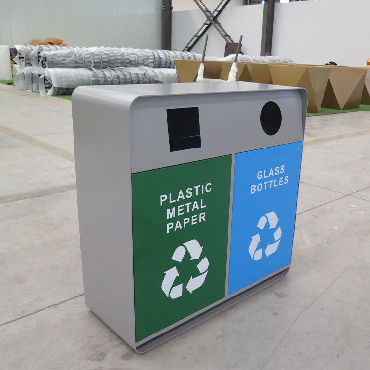 outdoor  trash can