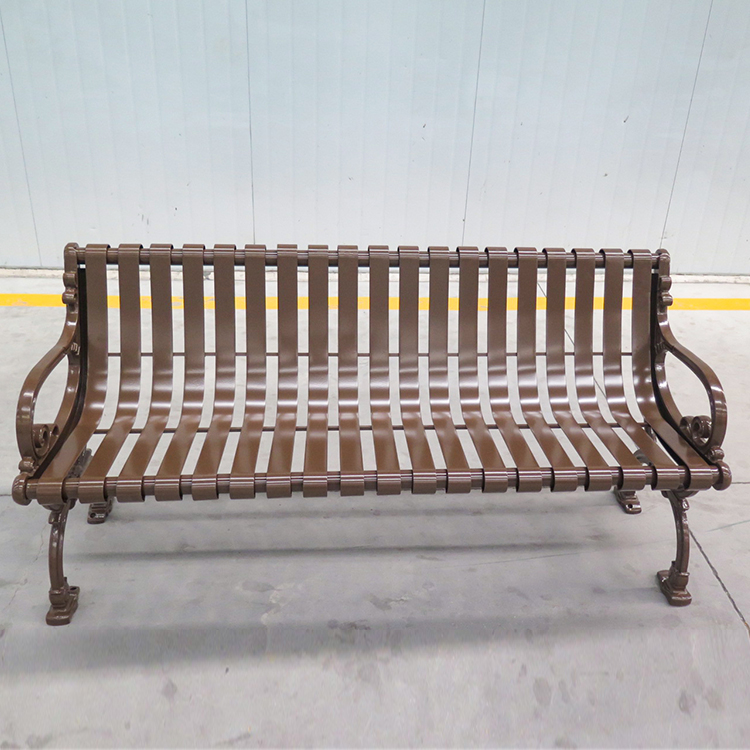 Factory Custom Metal Central Park Benches Commercial Steel Outdoor Bench With Back 7